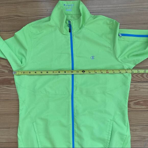 Champion Neon Windbreaker Jacket Green / Blue Size Small - Picture 10 of 11